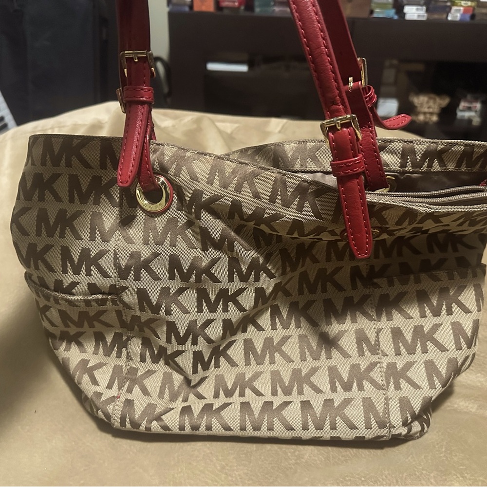 Michael Kors Purse w/ Red Buckle Straps